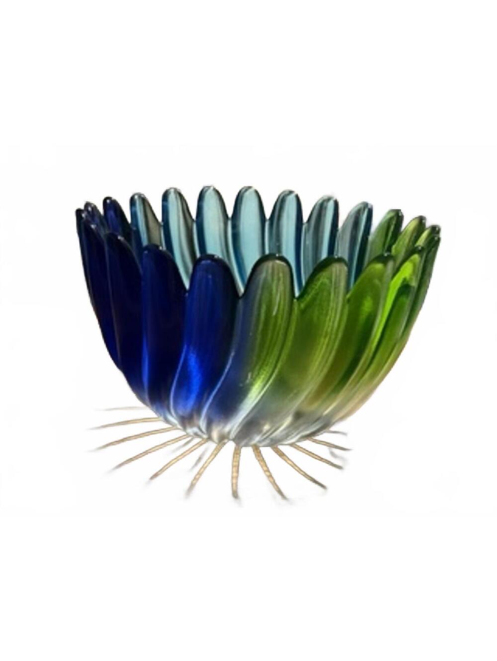 VTG Walter Glas Germany iridescent petal glass bowl